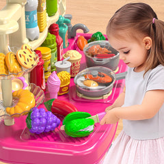 Kids Pretend Play Kitchen Set with Sound & Light Ages 3–8