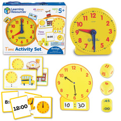 Kids Telling Time Activity Set with Analog Clock Ages 5+
