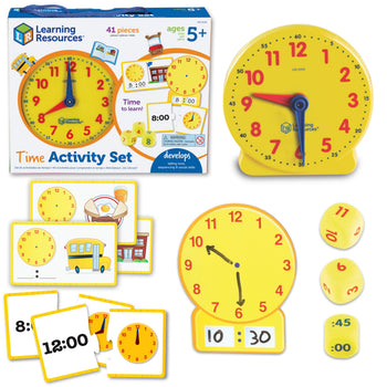 Kids Telling Time Activity Set with Analog Clock Ages 5+