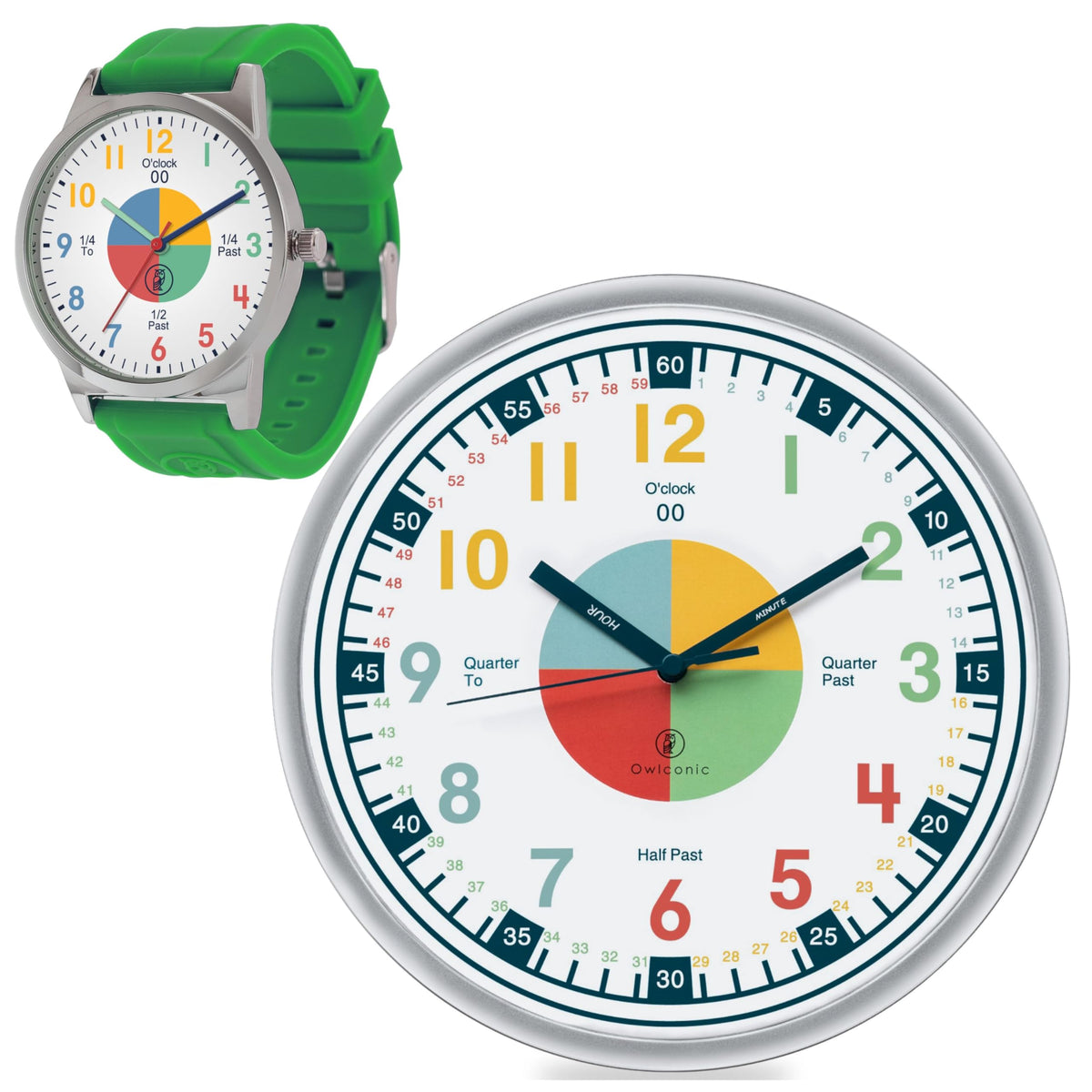 Kids Telling Time Teaching Clock & Watch Learning Set