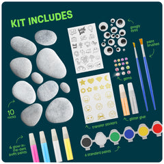 Kids Glow-in-the-Dark Rock Painting Craft Kit Ages 6–12