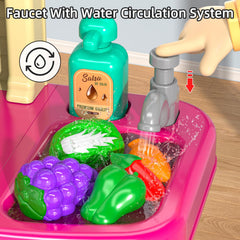 Kids Pretend Play Kitchen Set with Sound & Light Ages 3–8