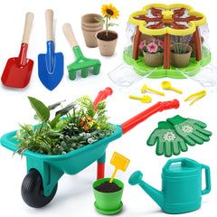 Toddler Gardening Tool Set with Wheelbarrow for Outdoor Play