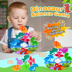Montessori Dinosaur Wooden Puzzle & Sorting Toy Ages 1–4