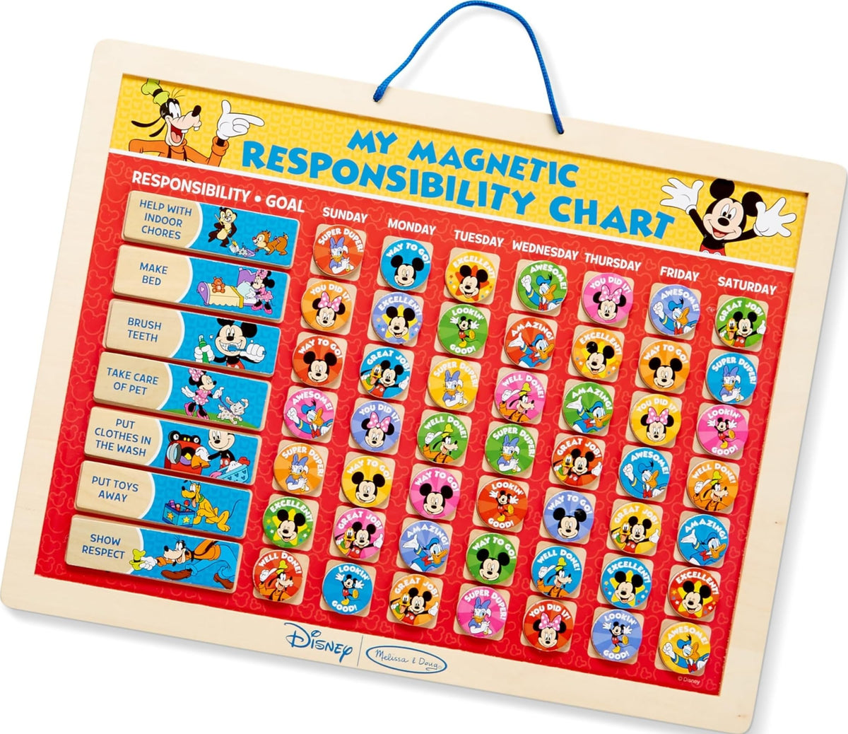 Mickey Mouse Magnetic Responsibility Chart for Kids