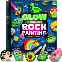 Kids Glow-in-the-Dark Rock Painting Craft Kit Ages 6–12