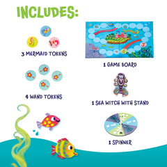 Mermaid Island Cooperative Board Game for Kids Ages 5+
