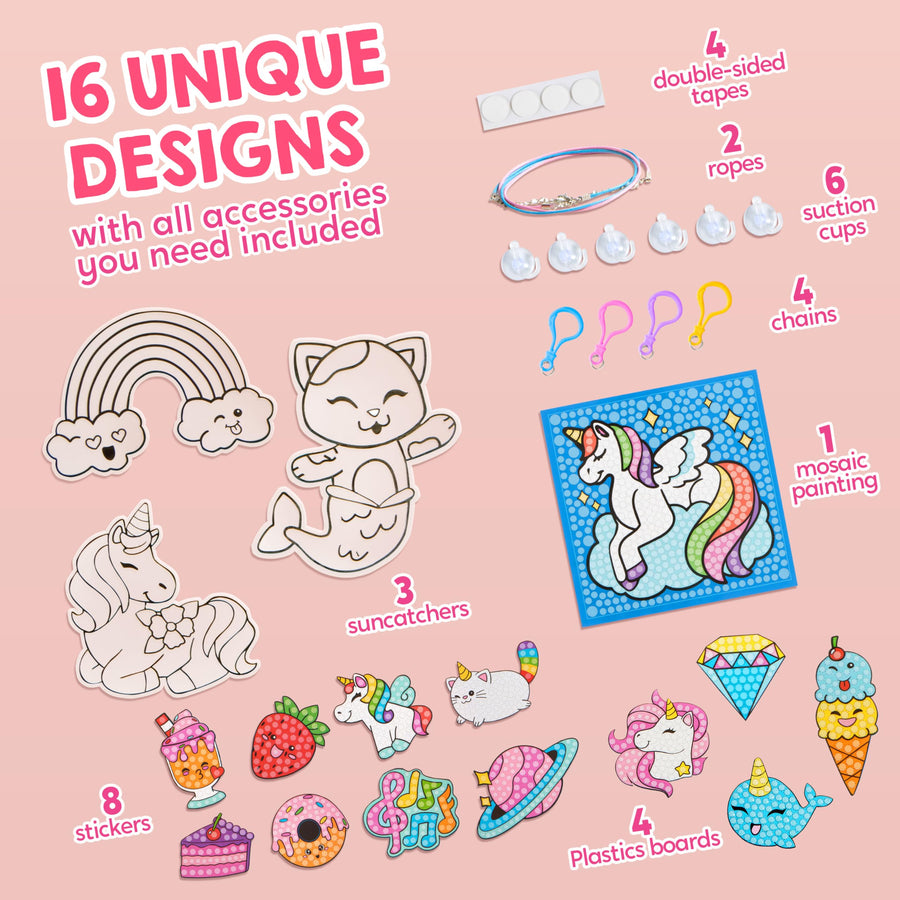 Kids 16-Project Diamond Gem Painting Art Kit Ages 6–12