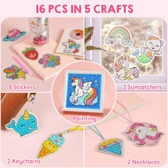 Kids 16-Project Diamond Gem Painting Art Kit Ages 6–12