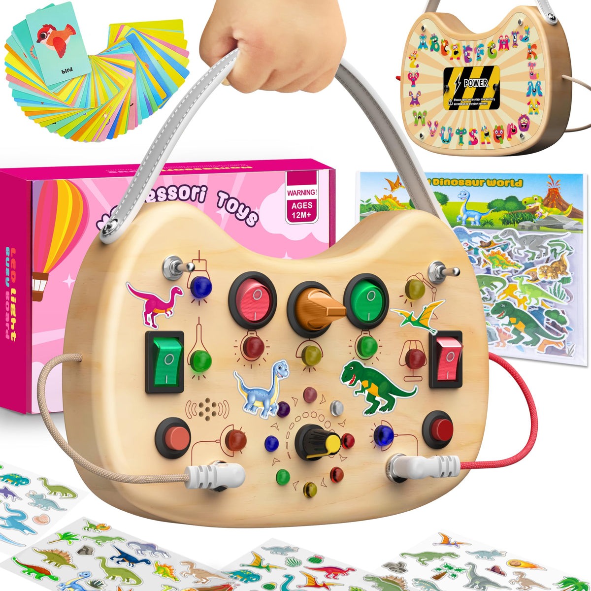 Montessori Busy Board for Toddlers Ages 1–3