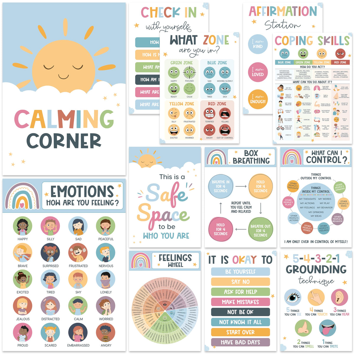 Calm Down Corner Poster for Kids & Classroom Emotions