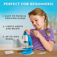 Kids Microscope STEM Science Kit with Slides Ages 6–12