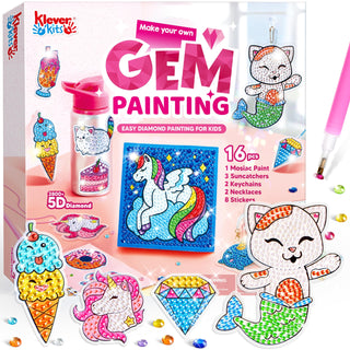 Kids 16-Project Diamond Gem Painting Art Kit Ages 6–12