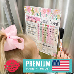 Magnetic Dry Erase Chore & Reward Chart for Kids